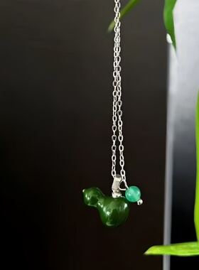 新中式葫芦项链小众中国风葫芦款锁骨链原创设计绿色吊坠生日礼物
