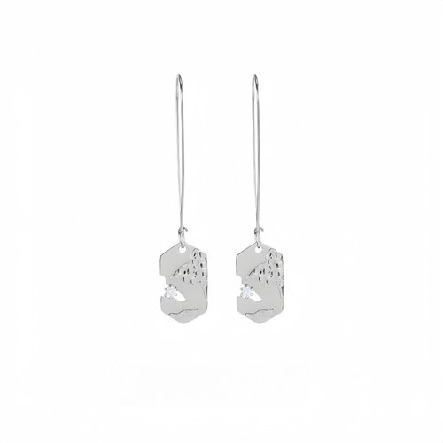 龙纹方牌吊坠耳钉情侣款