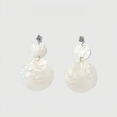 薛凯琪祝绪丹同款 镜贝大耳环度假风耳饰几何耳坠女