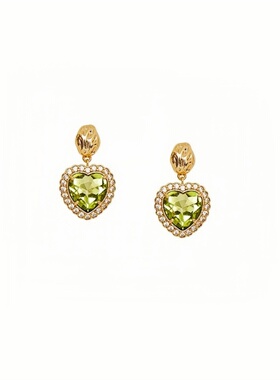 泫雅易梦玲同款四色爱心镶钻耳环高级感复古耳环925银原创