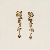 花序长款 耳钉原创不对称花瓣耳坠2025新款 气质轻奢耳环