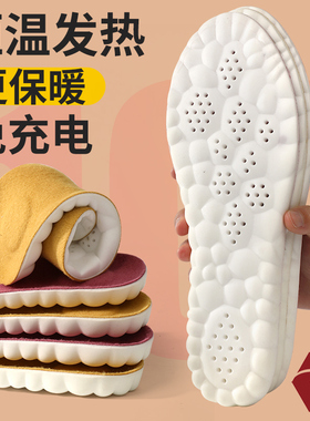 自发热鞋垫恒温久站超软加绒加厚男士女秋冬季保暖冬天踩屎感加热