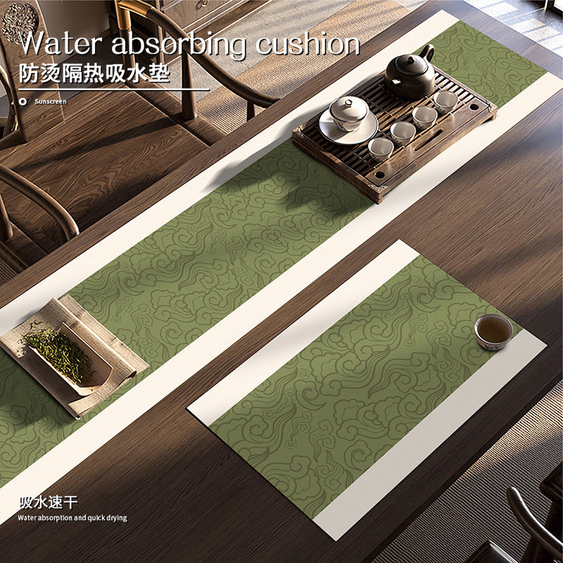 新中式桌旗长条禅意茶席硅藻泥吸水垫防烫隔热垫桌面保护垫茶几垫,居家布艺,茶席,淘宝优惠券,粉丝福利购,淘宝优惠卷
