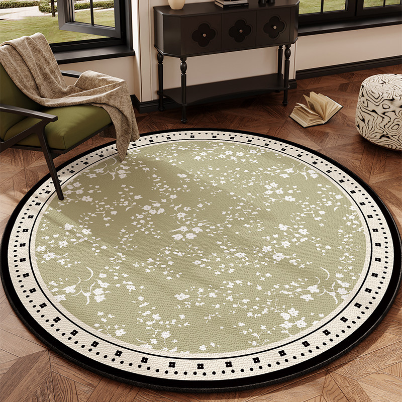 法式圆形地毯复古书房客厅防滑地垫电脑椅化妆椅子垫免洗可擦毯垫,居家布艺,入户地垫,淘宝优惠券,粉丝福利购,淘宝优惠卷