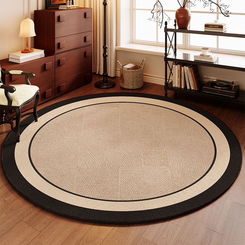 2026新款圆形地毯法式书房客厅卧室摇椅防滑垫防水防污易打理地垫,居家布艺,入户地垫,淘宝优惠券,粉丝福利购,淘宝优惠卷