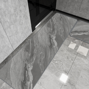 厨房地垫防滑防油可擦免洗脚垫子短绒厨房地垫L形吸水防脏地毯垫