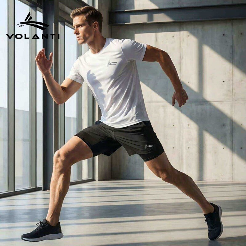 2026沃兰迪美式体育田径训练服短袖短裤套装男运动跑步三分速干裤