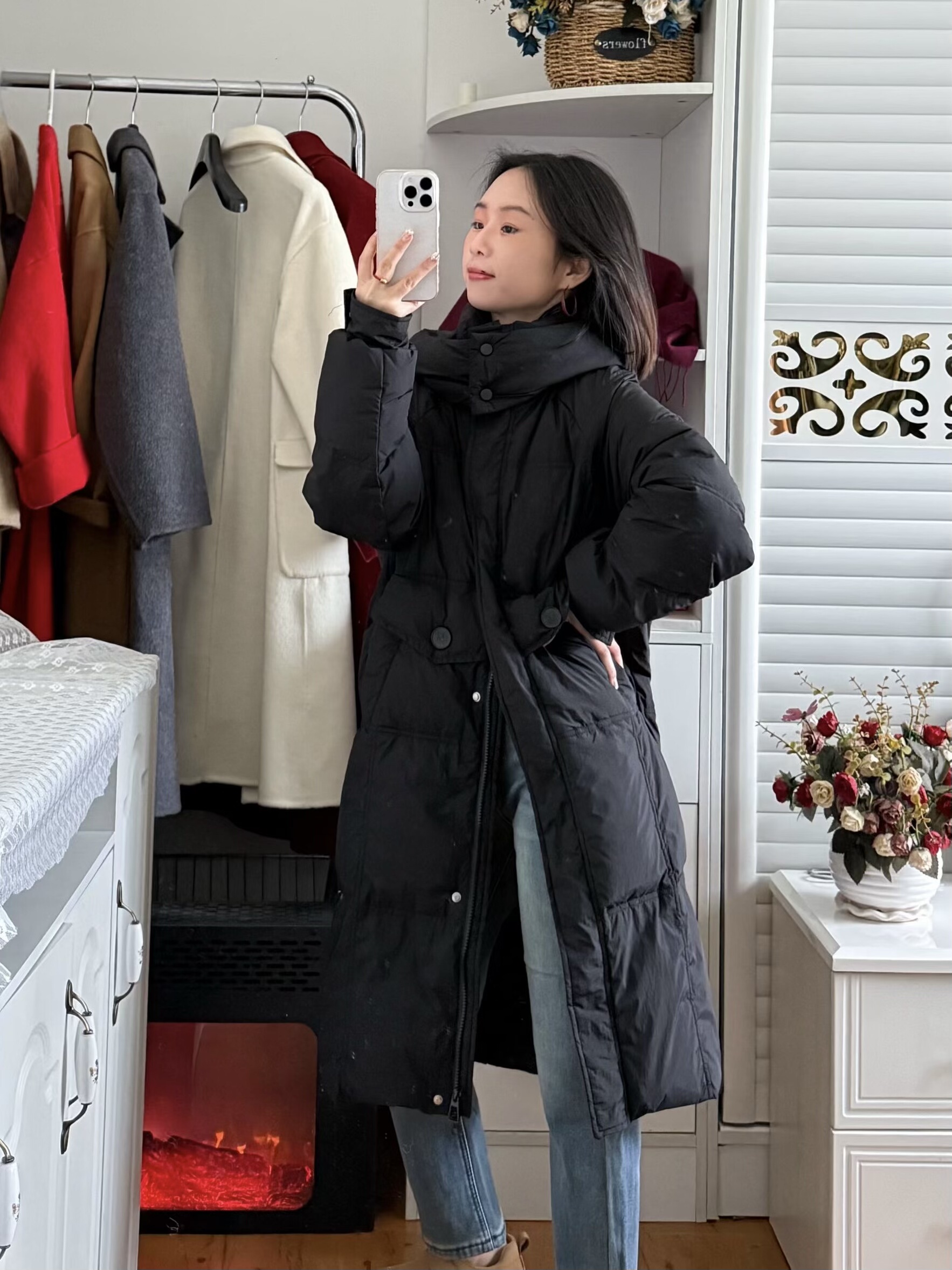 小个子韩版新款冬季长款羽绒服女加厚直筒宽松时尚休闲保暖外套女