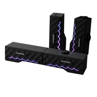 七彩虹电脑音响音箱家用桌面台式机Usb电竞游戏氛围感RGB灯效变形