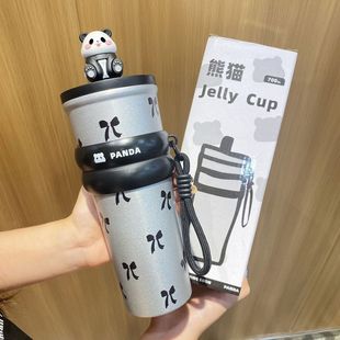 保溫杯女大容量車載咖啡隨行冰霸杯子男兒童學(xué)生吸管水杯高顏值