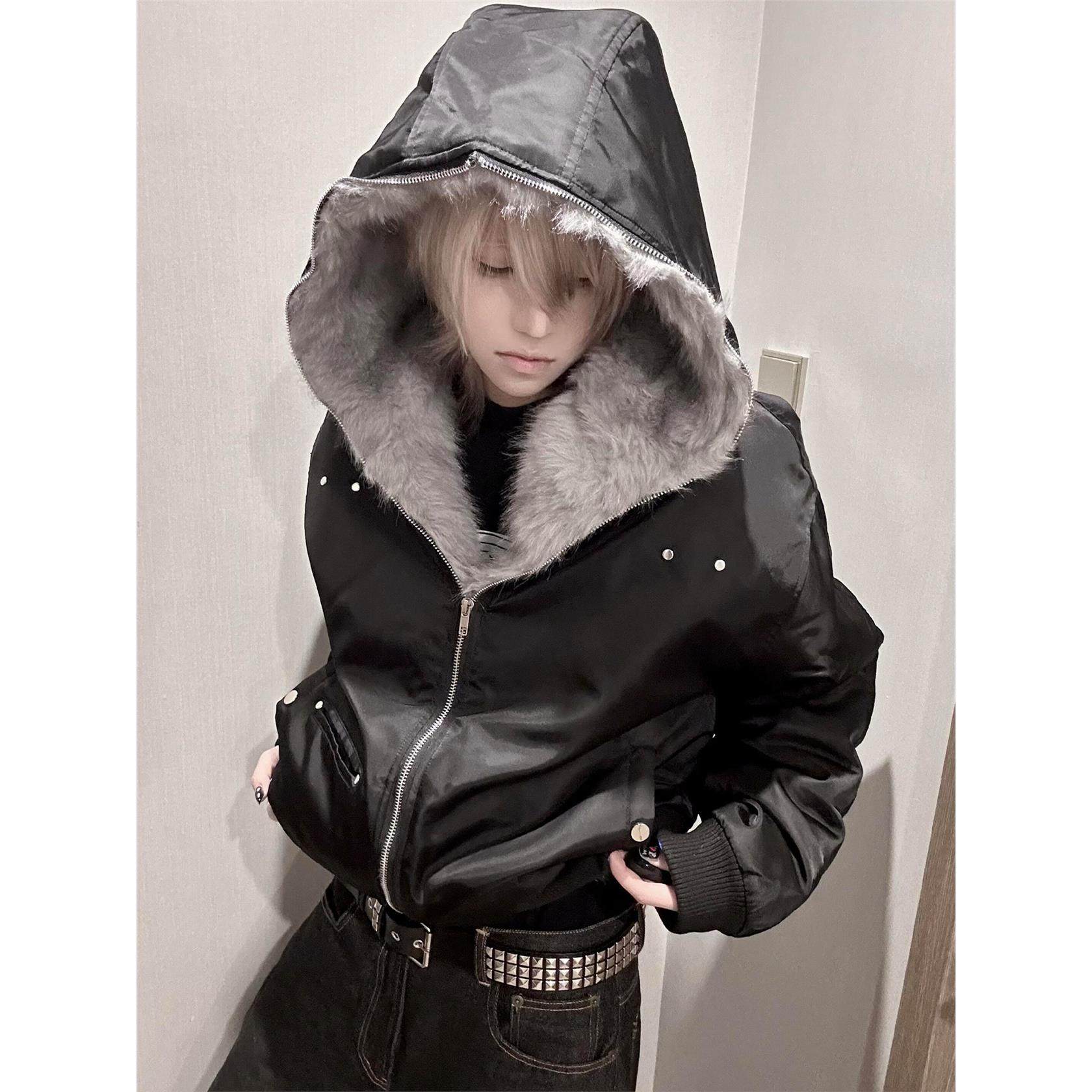 亚文化狼王座山雕棉服女冬季新款加厚棉衣外套宽松保暖bomber夹克