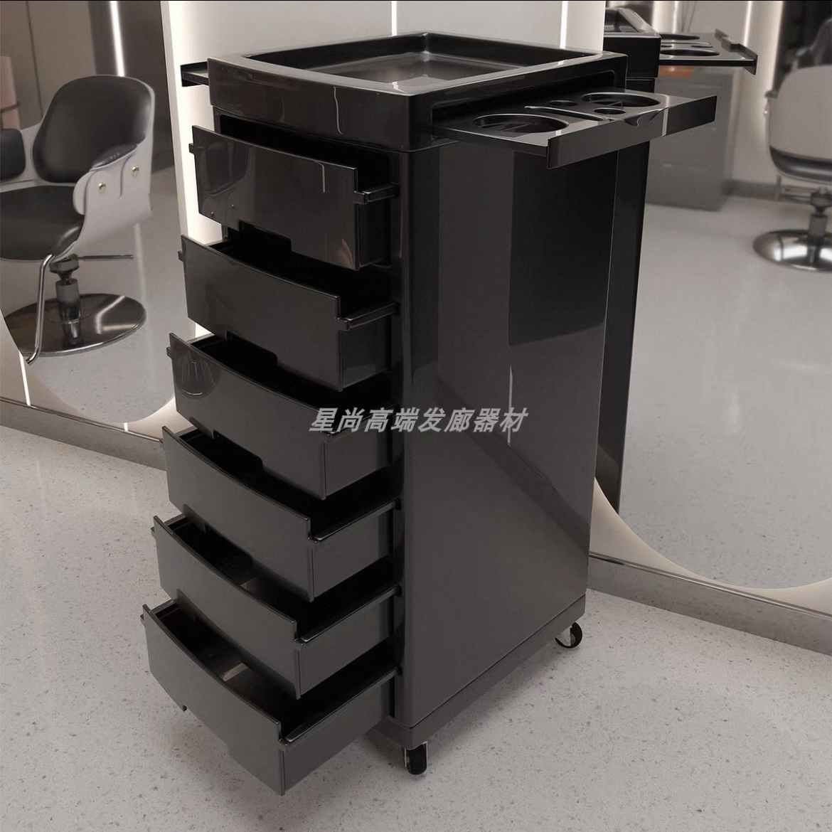 网红高档大容量美容美发车发廊工具车理发店烫染推车剪发收纳杠车