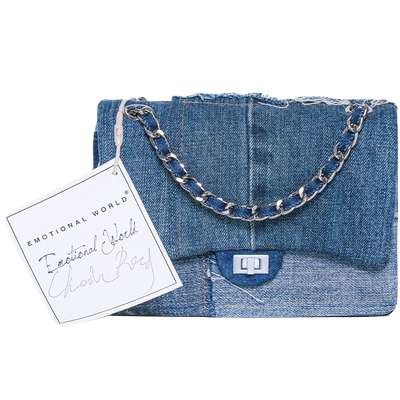 Emotionalworld牛仔拼接链条包