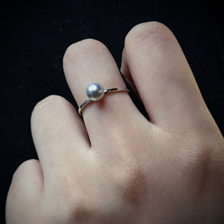 星尘·真多麻海水珍珠&925银戒指，活口可调节。带中检证书