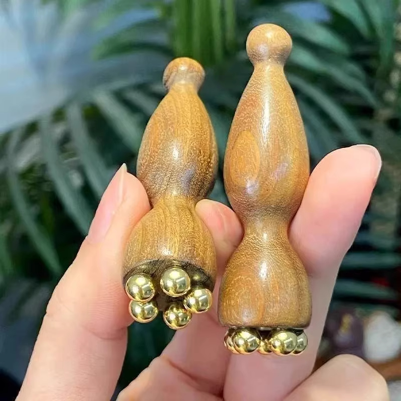 黄铜小莲蓬眼部拨筋棒面部按摩