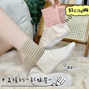 睡觉袜子女双面德绒艾草底秋冬2025新款 防寒祛湿脚套 空调地板大码