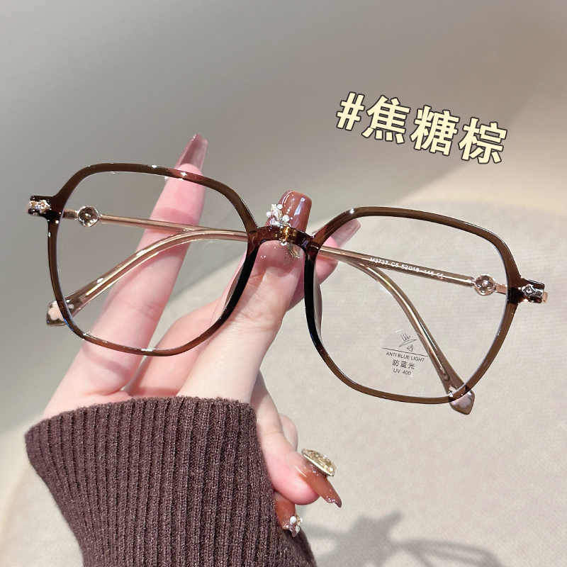 素颜神器韩版超轻多边形大框眼镜女可配近视散光度数防蓝光眼镜框