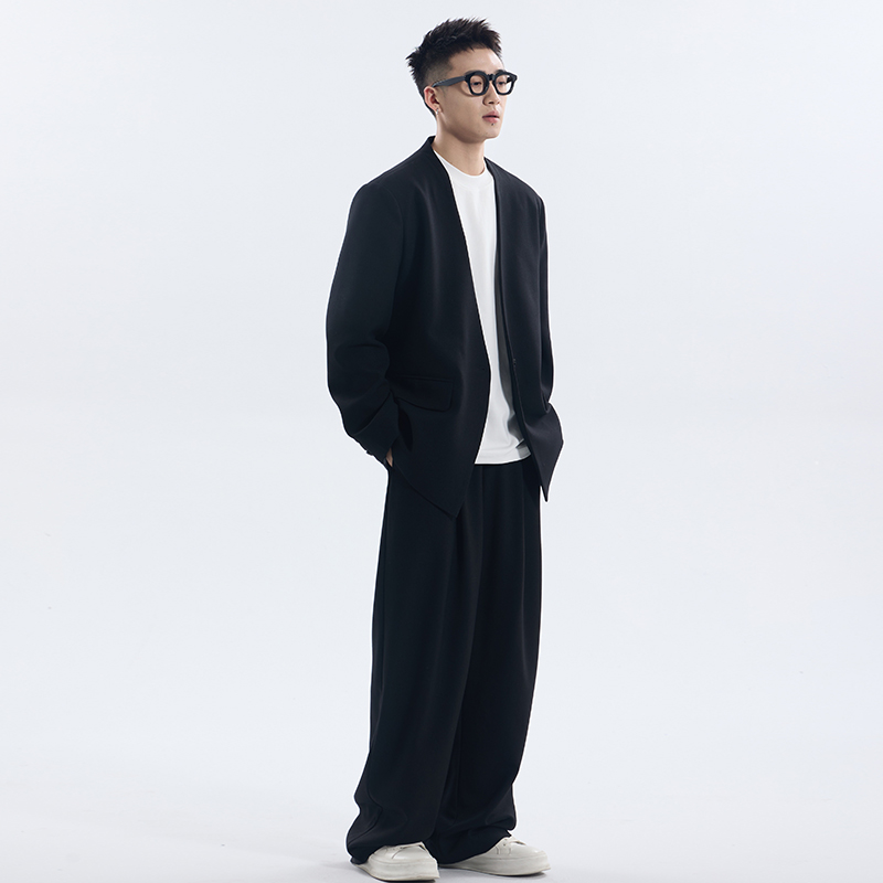 春夏新款新中式定制西服外套男帅气时尚休闲高级西裤套装6192