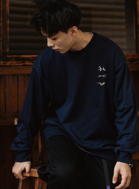 【特价福利】25新款小狗刺绣圆领卫衣男装内搭打底情侣长袖t恤