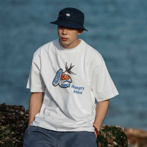 冰感重磅复古国风印花t恤