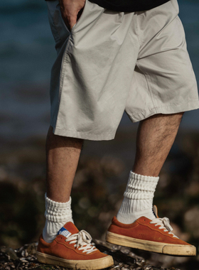 Hungry Artist新款简约水洗短裤男夏日系灰色五分裤纯棉复古中裤