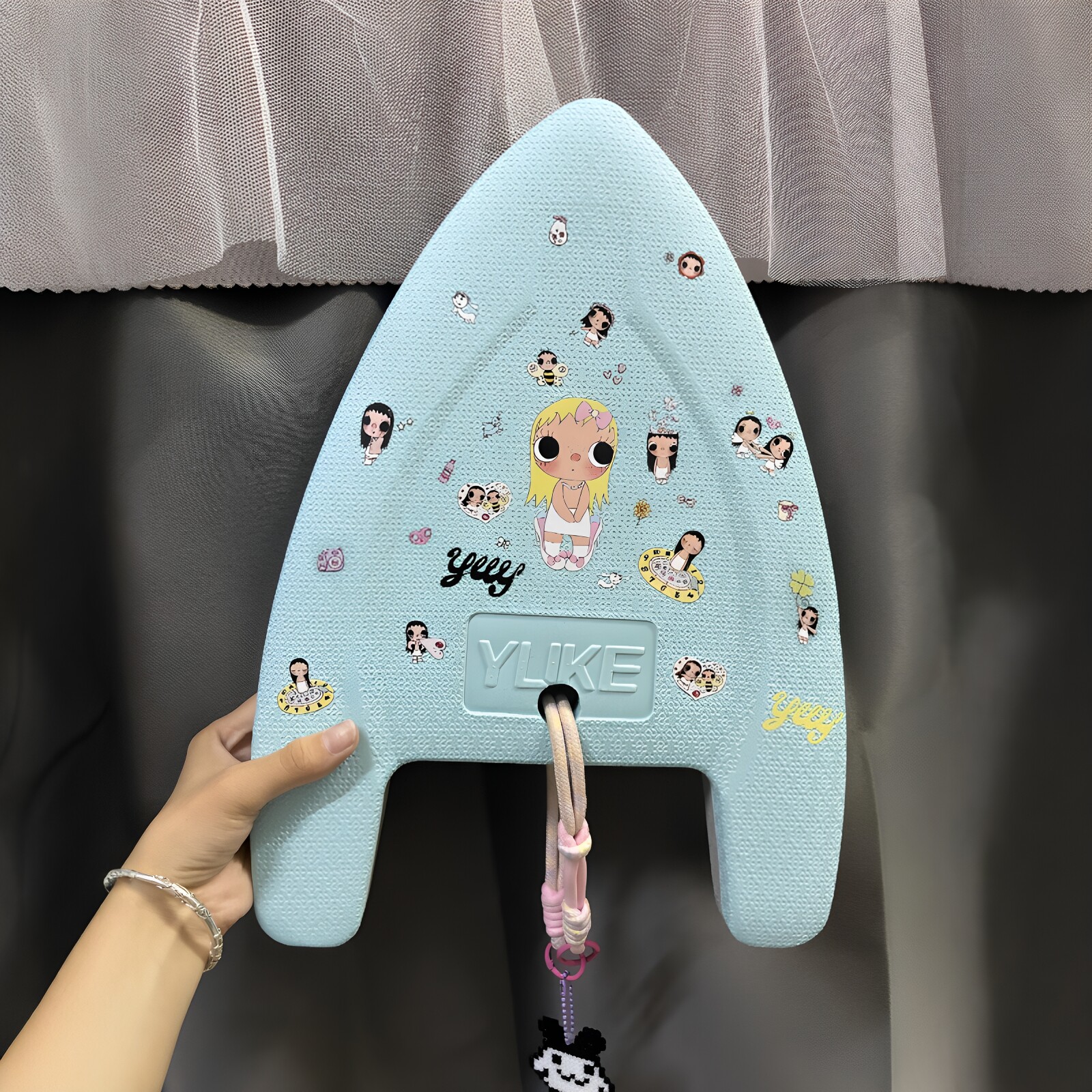 韩系小yu游泳浮板贴纸diy图片