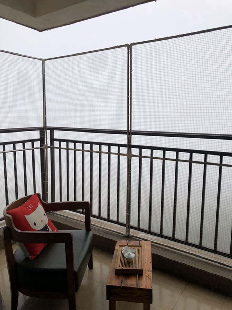 儿童阳台防掉东西防护网防高空坠物网楼梯栏杆连廊护栏加高防猫网