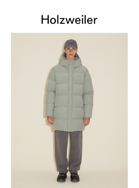 Holzweiler男士Lom加厚连帽膝上直筒羽绒外套