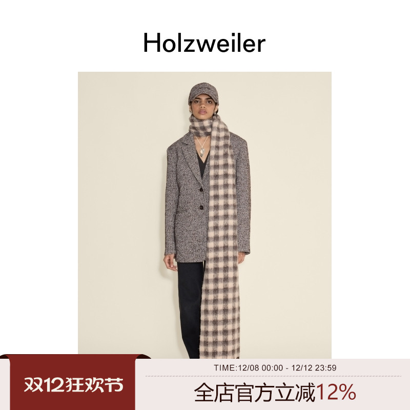 【新品发售】Holzweiler男女同款24秋冬新款Aster格纹围巾