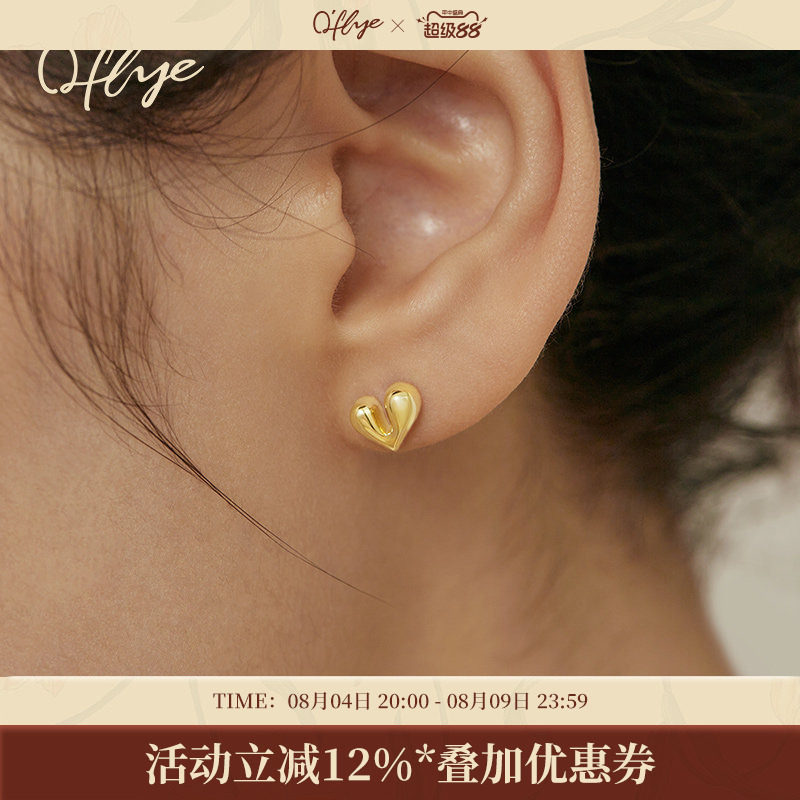 韩国小巧精致S925纯银爱心耳钉女