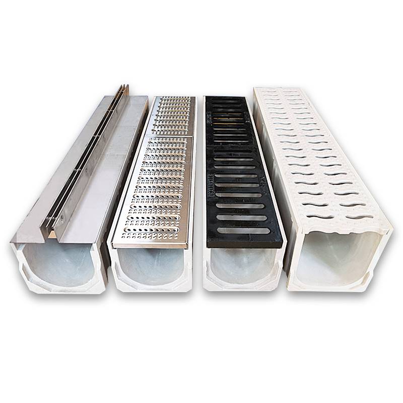 成品线性排水沟厨房花园树脂u型槽不锈钢缝隙式盖板下水道雨水槽