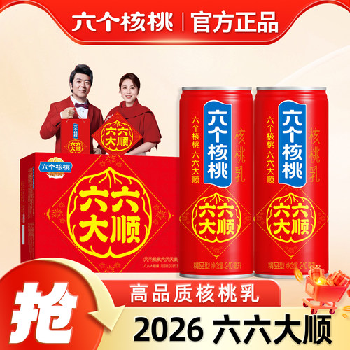 六个核桃六六大顺礼盒240ml*16罐