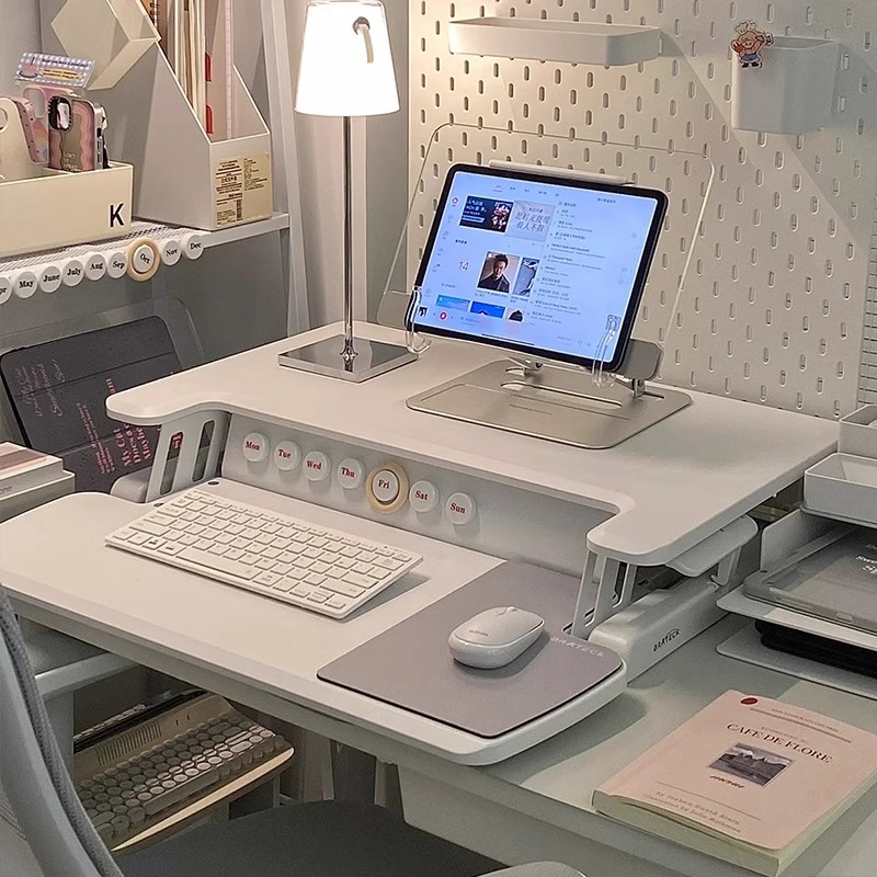 站立笔记本台式折叠电脑桌办公桌上增高架可升降桌移动站着工作台