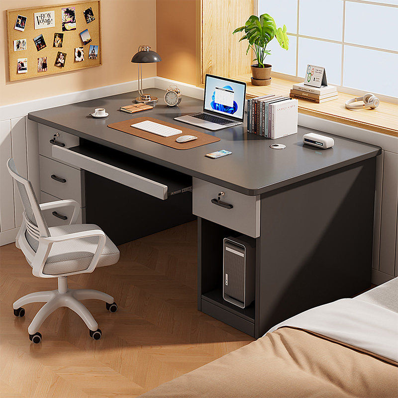 电脑桌台式可放主机卧室家用办公桌现代简约桌子工作台带抽屉书桌