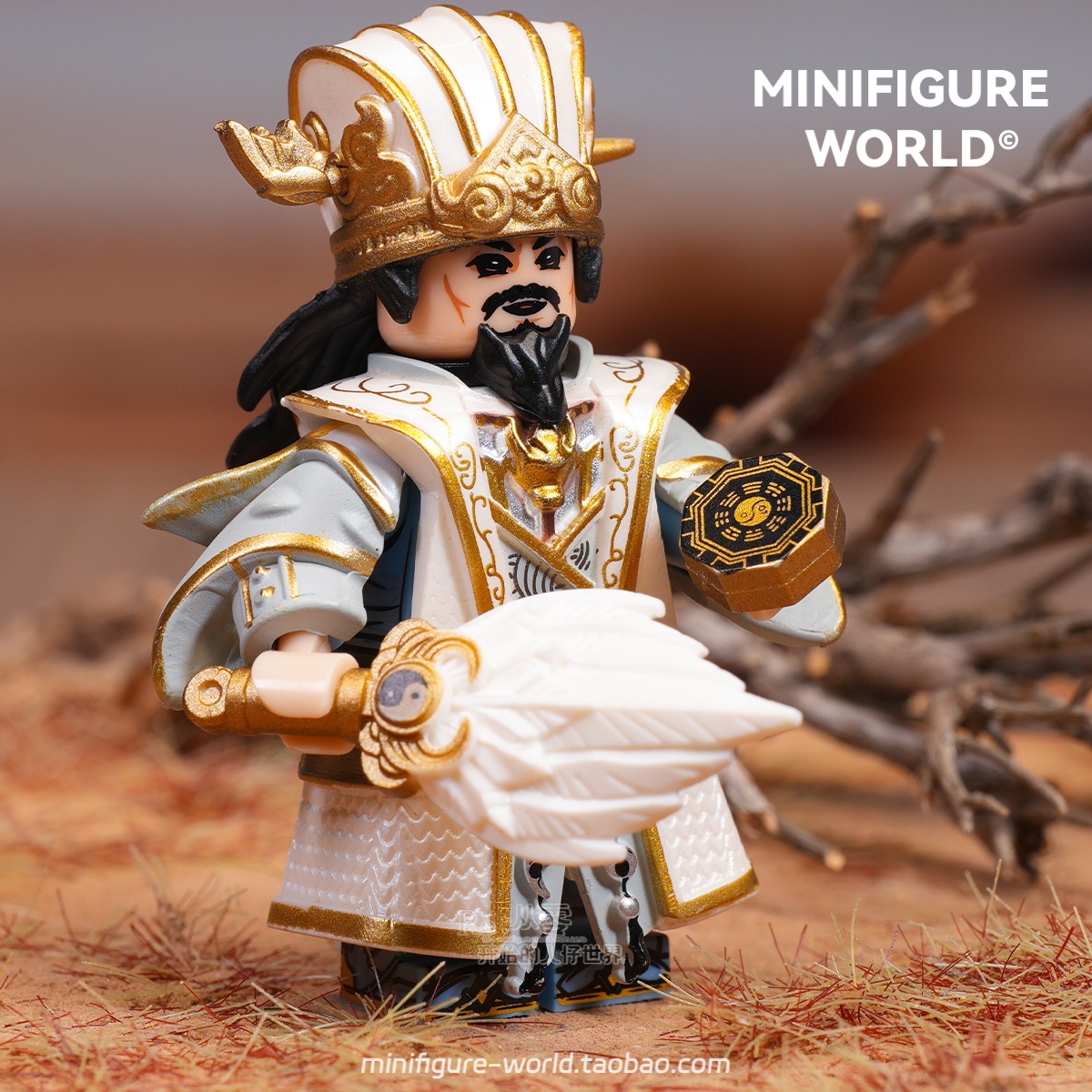 诸葛亮马超关羽赵云黄忠三国五虎将国风军事武器积木人仔拼装玩具