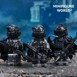 三角洲幽灵特种部队士兵战争军事武器狙击枪男孩拼装 积木人仔玩具