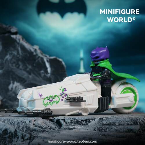 DC超级英雄黑暗骑士蝙蝠侠摩托车小丑第三方积木人仔拼装玩具摆件