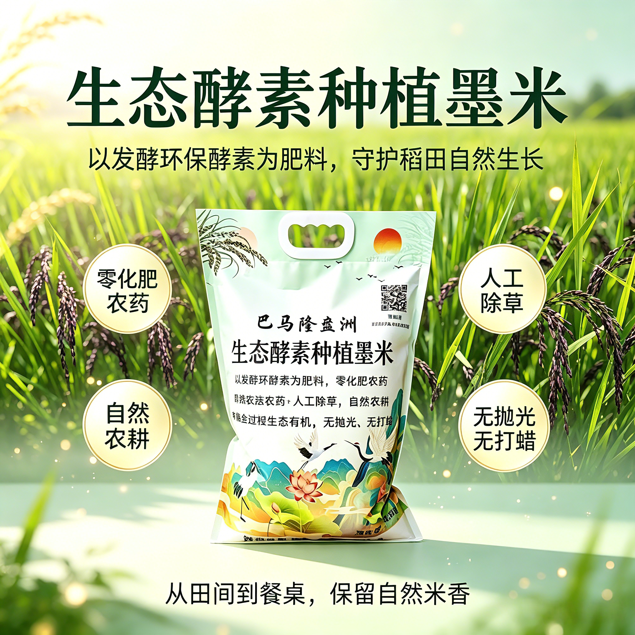 巴马生态酵素墨米糙米环保酵素种植富硒墨米自然农法新米