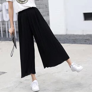 quarter wide leg Summer 褶皱九分阔腿裤 nine pants夏季 pleated