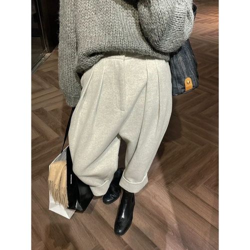 垂坠感春秋款九分哈伦裤