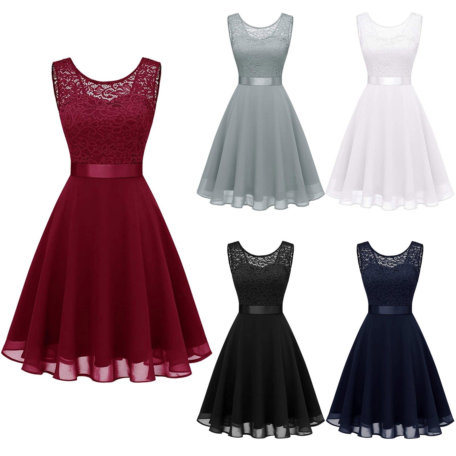 镂空纯色无袖蕾丝赫本裙skeleton sleeveless lace hepburn skirt