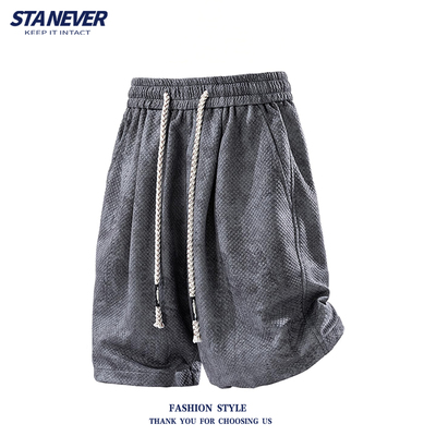 STANEVER美式扎染工装短裤大码