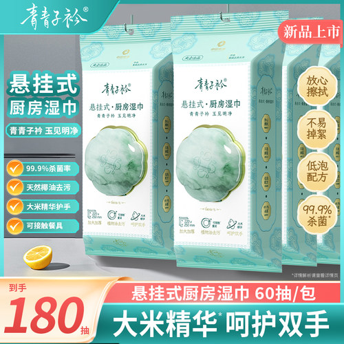 青青子衿青玉悬挂式厨房湿巾60抽