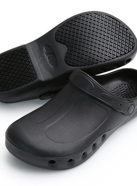 防滑防水防油厨师鞋厨房洞洞鞋夏