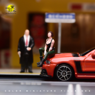 一米阳光 1/64 生化危机吉尔 微缩场景模型搭配手工涂装小人偶