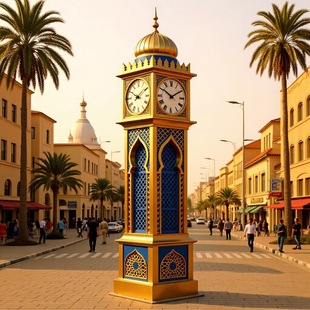 出口景观钟楼塔钟，四面时钟精准计时，户外防水，卫星自动校对