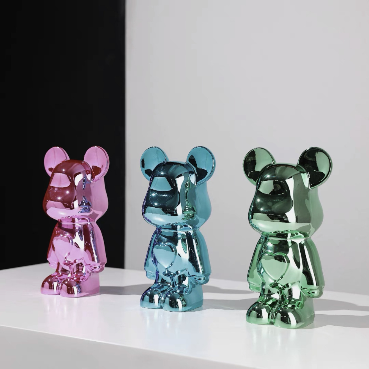 暴力熊摆件客厅轻奢电视柜酒柜卡通爱心熊小公仔网红儿童房装饰品