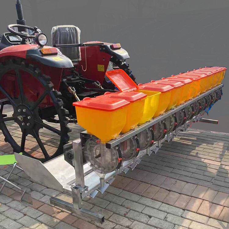 四轮车带水稻旱稻直播机 农田14行穴播机 多行水旱两用点播机