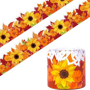 10米/卷彩色创意枫叶贴纸黑板公告栏边框装饰自由裁剪diy标签贴