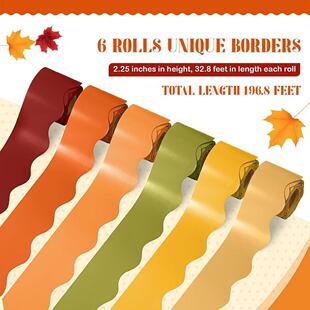 10米/卷彩色波浪形黑板公告栏边框装饰贴纸diy自由裁剪长条标签